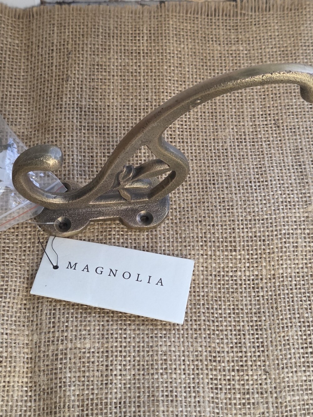 Magnolia Brass Wall Mount Coat Hook NWT 3 Pieces